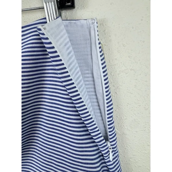 Vineyard Vines Women Blue White Striped Embroidered Hem Cotton Mini Skirt Size 8 - Image 5