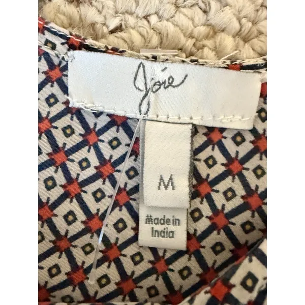 Joie 100% Silk Embroidered Scalloped Hem Boho Tank Top‎ Medium - Image 3