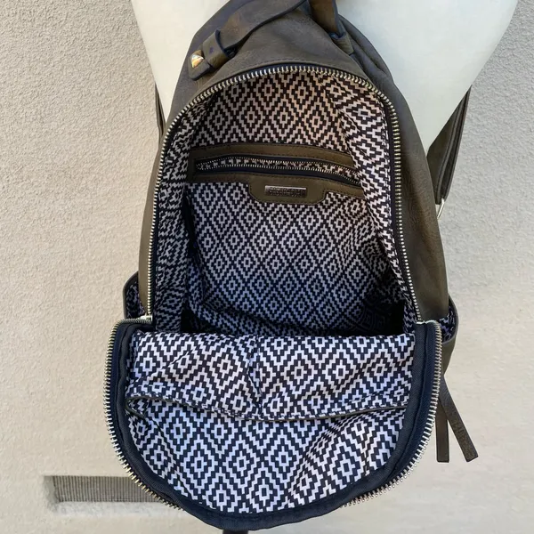 Sasha + Sofi Faux Leather Backpack Olive Brown - Image 8