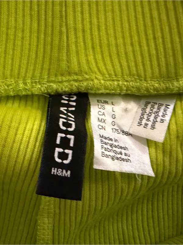 H&M Divided Neon Yellow Side Tie Shorts - Image 2