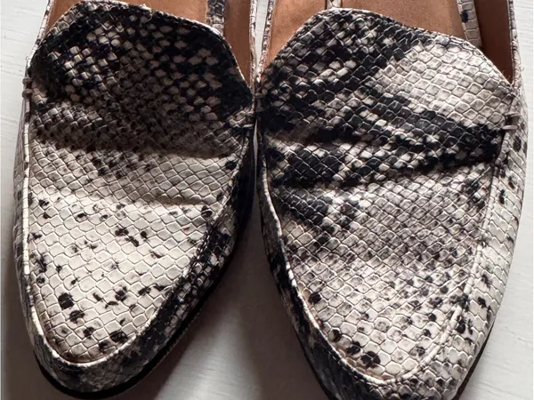 Madden Girl Black & Cream Snake-Print Slide Mules - Image 9
