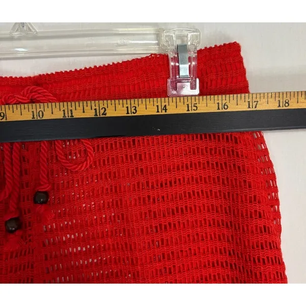 Haute Hippie Style‎ Pants Red Crochet Wide Leg Beach Coverup Boho Beach Resort M - Image 8