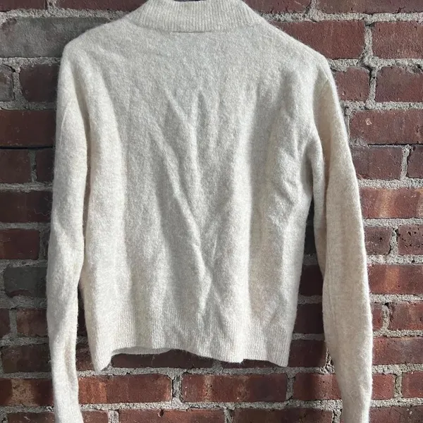 A Part of the Art Cream Button Front Wool Alpaca Blend Cardigan Neutral Layer S - Image 4