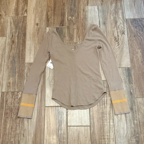 Free People We the Free Mod Stripe Cuff Thermal Top - Image 4