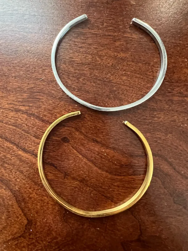 Silver and Gold cuff bracelets - Image 5