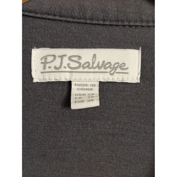 PJ Salvage Grey Pajama Set Pants & Long Sleeve Top Supersoft Cozy Sleepwear XS - Image 6