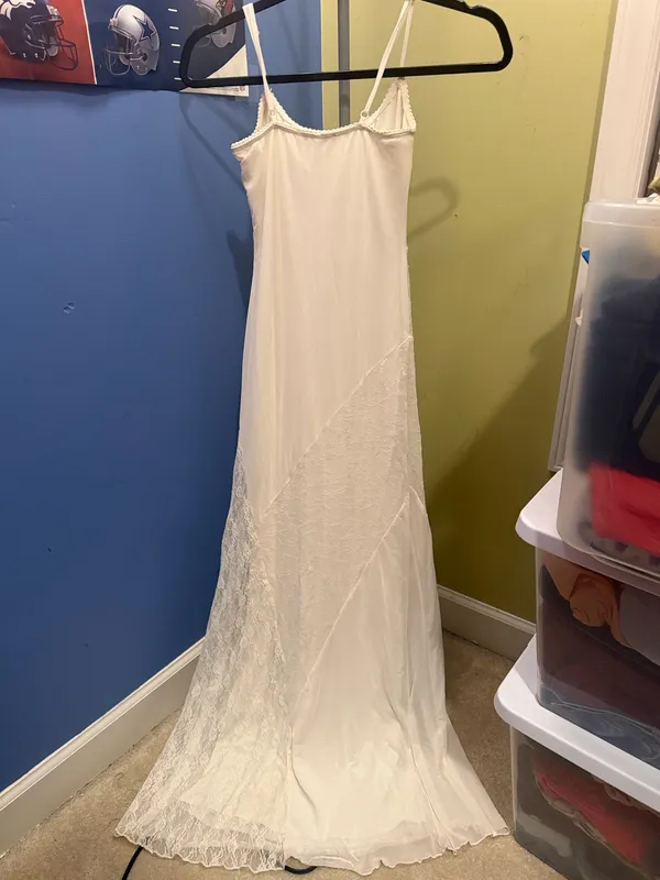Ivory maxi dress with lace detailing White Size XS - Image 4