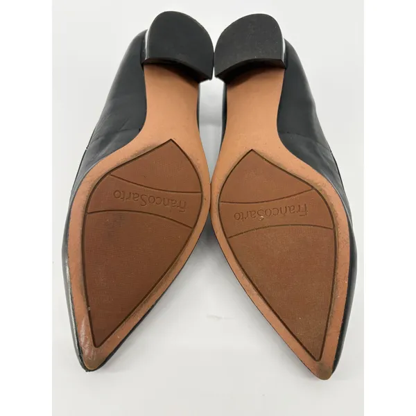 Franco Sarto Vianna Loafer Pump Womens 8 Black Leather Pointed Toe Block Heel - Image 7