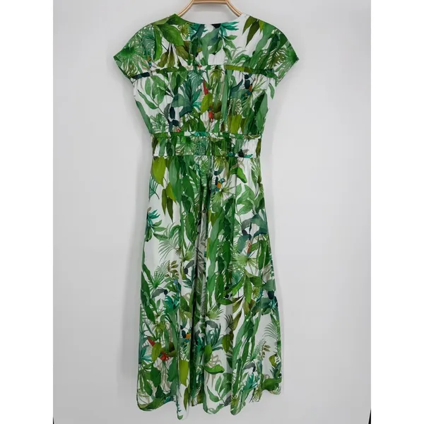 Antonio Melani Tropical Print Midi Dress Size‎ 2 Green Botanical Resort Chic - Image 6