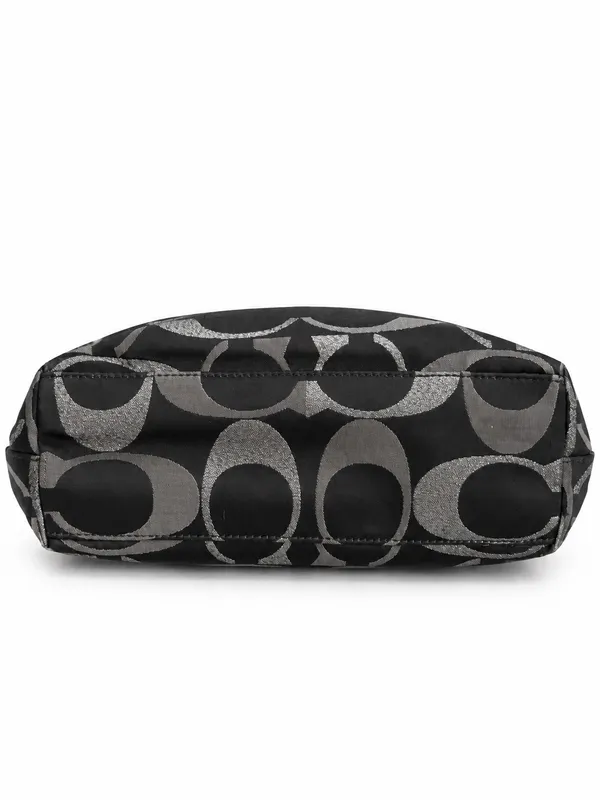 Coach Signature Black & Silver Jacquard Tote Bag – Style F20429 - Image 4