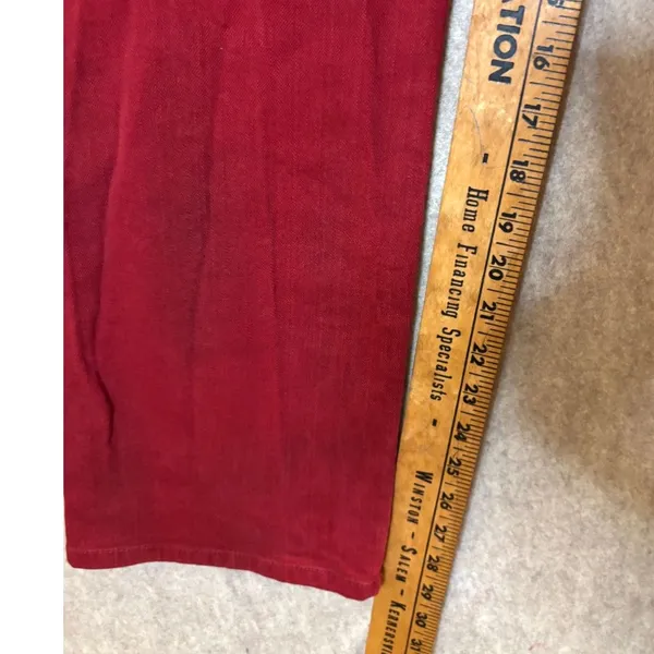Lauren Jeans Co Ralph Lauren 14W Red Burgundy Straight Leg Stretch Jeans - Image 6