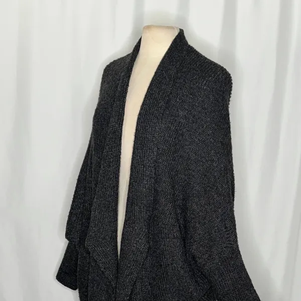 Anthropologie SLEEPING ON SNOW Primula Cocoon Cardigan Charcoal Gray Wool Large - Image 6