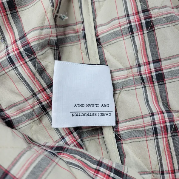 Julia Klein Quilted Jacket Large Beige Plaid Lined Preppy Equestrian Barn Coat - Image 11