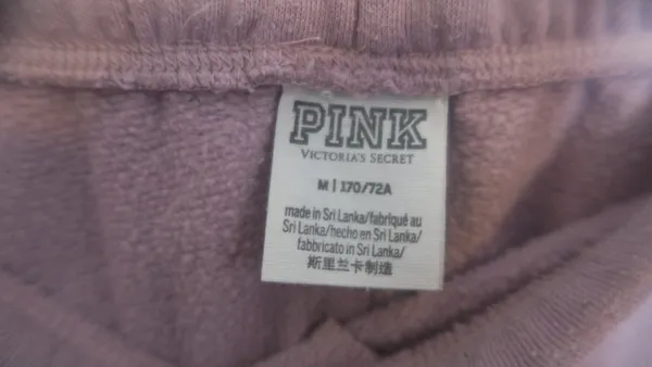 PINK Victoria's Secret outline pink on left leg jogger sweatpants in lilac light purple size medium. - Image 9