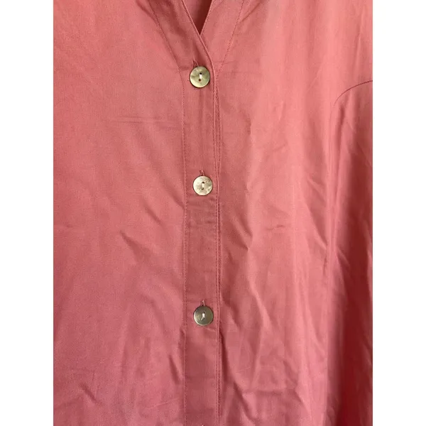 National Button Front Shirt House Dress Women's 2X Pink Short Sleeve Loungewear - Image 7