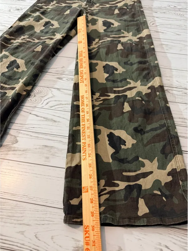 Risen Jeans Camo Wide Leg High Rise Stretch Pants Size 15/32 Y2K - Image 12