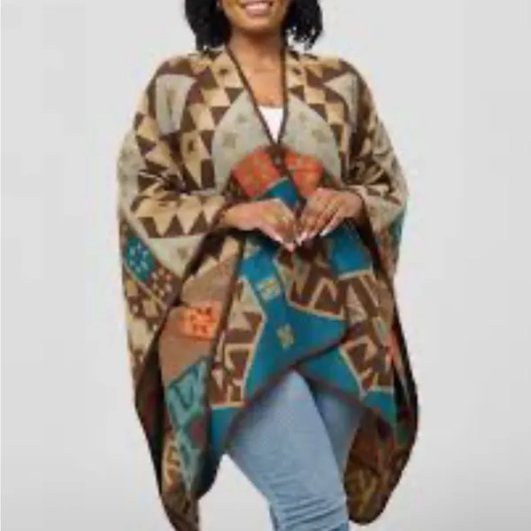 Source Unknown Multicolor Aztec Geometric Scarf/Shawl | One Size - Image 5