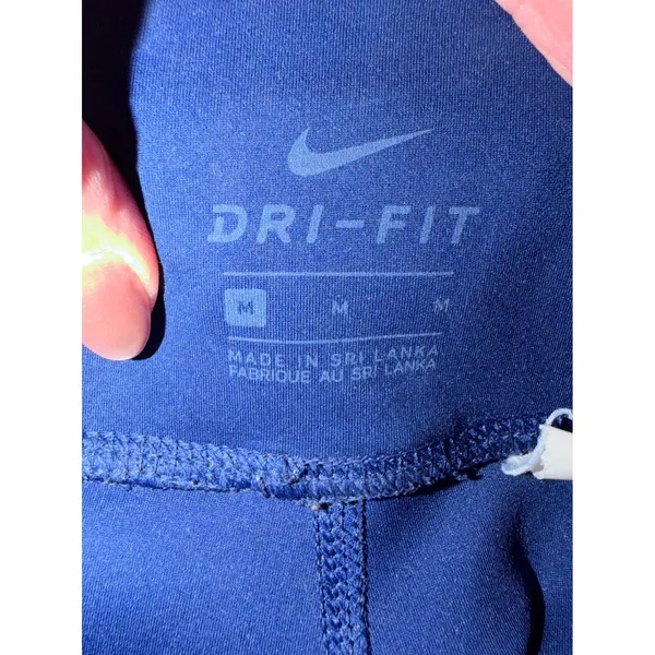 Nike Dri FIT Leggings Women Medium Blue Cropped Laser Cut Pockets‎ Athleisure - Image 9