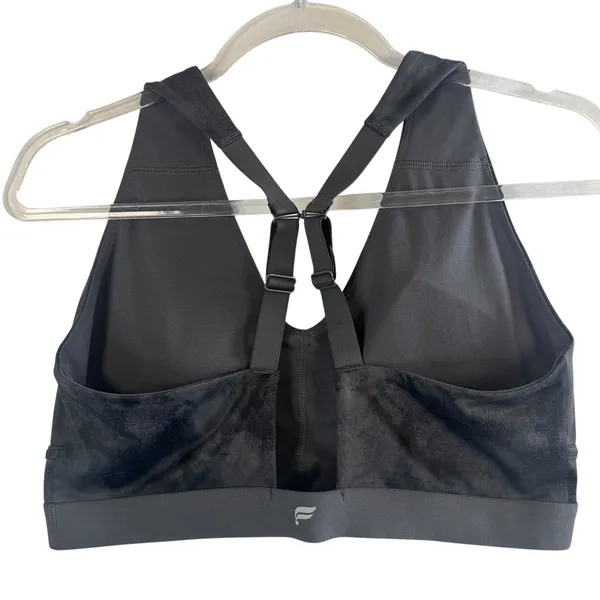 Fabletics Onyx Smudge V Neck Strappy Back M Support Sports Bra L‎ Diamond Dye - Image 2