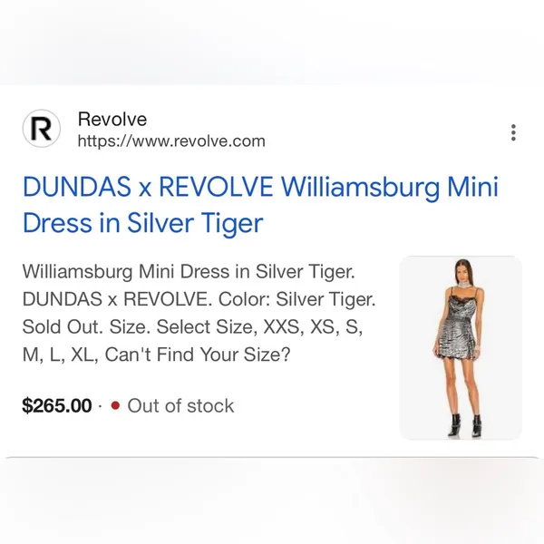 Williamsburg Mini Dress in Silver Tiger DUNDAS X REVOLVE - Image 4