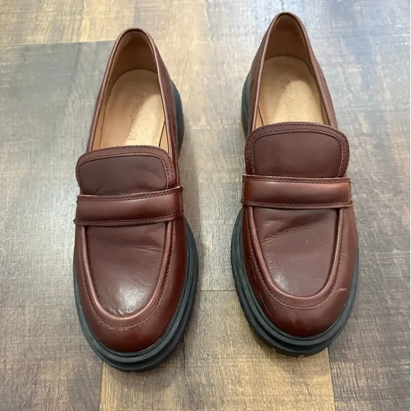 Madewell The Bradley Brown Leather Lugsole Loafers Size 8.5 - Image 8