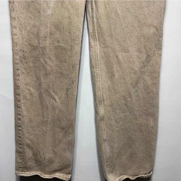 Abercrombie & Fitch Curve Love Grunge Workwear Style Bleach & Grease Stain Jeans - Image 4