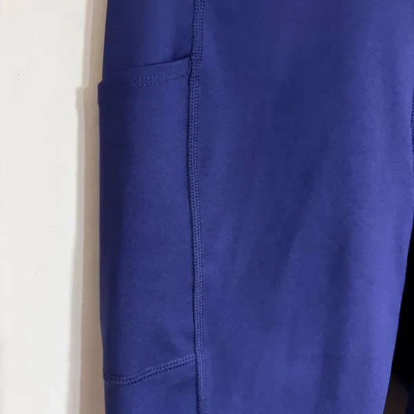 Tek Gear Womens High Waisted Bike Shorts Blue Side Pockets Size S RN73277 - Image 2