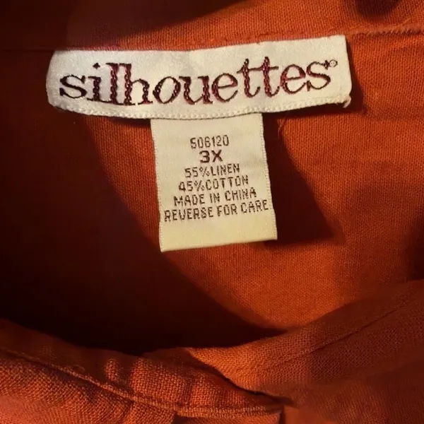 Vintage 90s Silhouettes 3X Linen Cotton Utility Trench Shacket Lagenlook Coat - Image 4