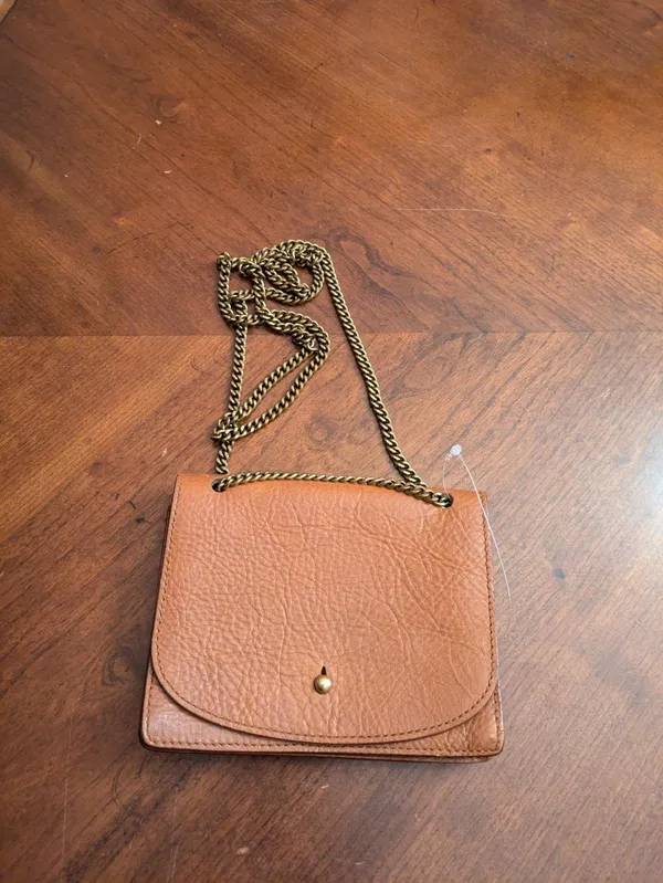 MADEWELL The Leather Collar Stud mini crossbody bag English Saddle EUC - Image 2