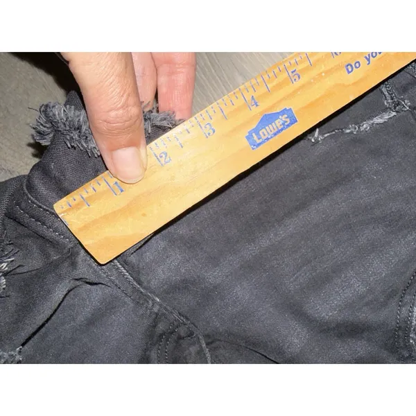 American Eagle Shorts Womens 12 Black Denim Jean Hi Rise Shortie Mini Micro Y2K - Image 5