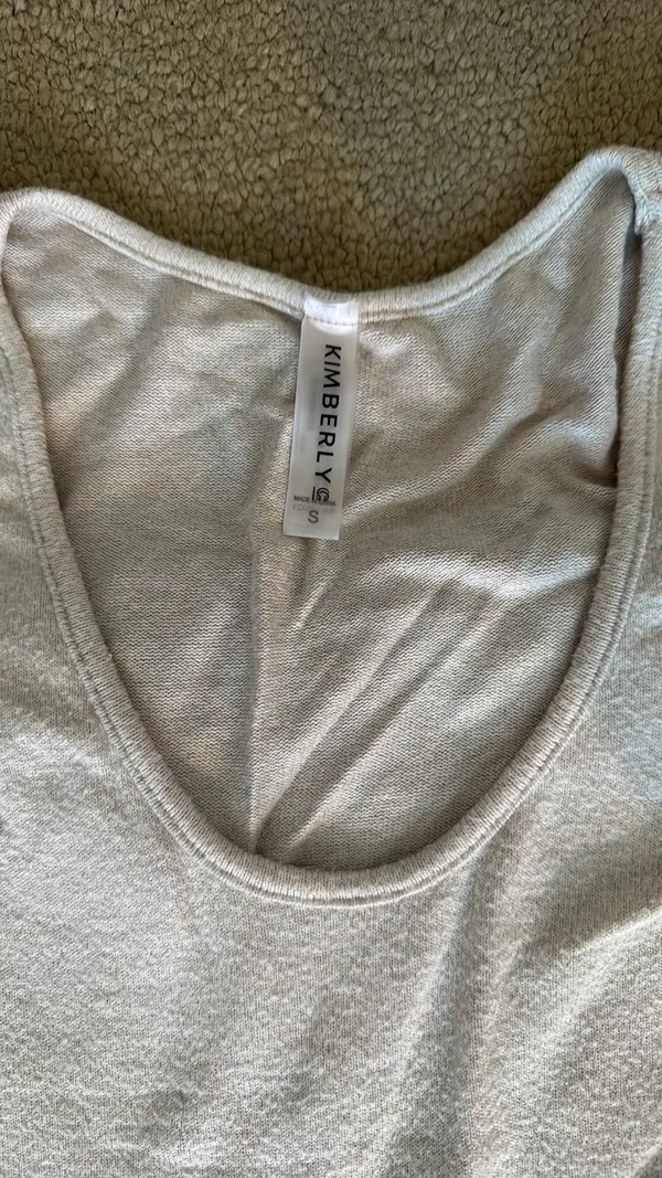 Kimberly Boutique Loungewear Set Tan/Off-White - Image 2