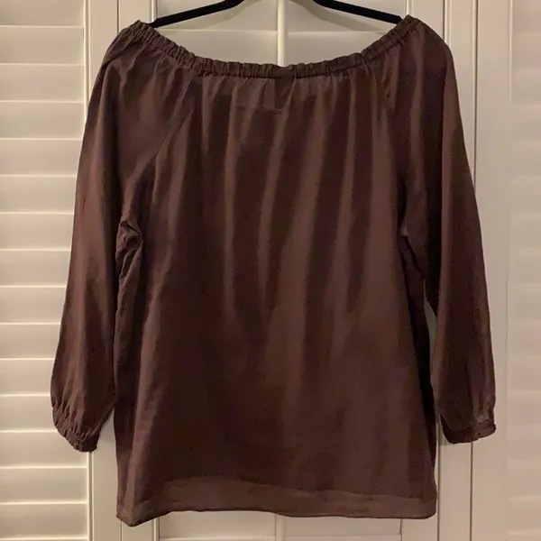 GAP Embroidered OTS Brown Cotton Top - Image 4