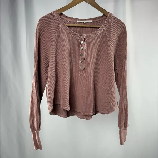 Tularosa Green The Vista Henley Top & Legging in Rose Pink‎ Size Extra Small - Image 4