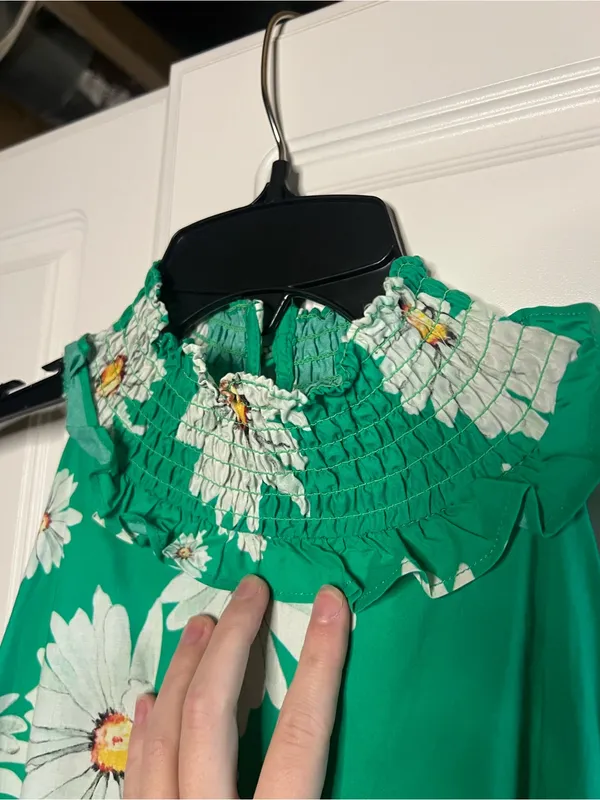 Alexia Admor Molly Green Daisy Floral Halter Tiered Mini Dress - Image 8