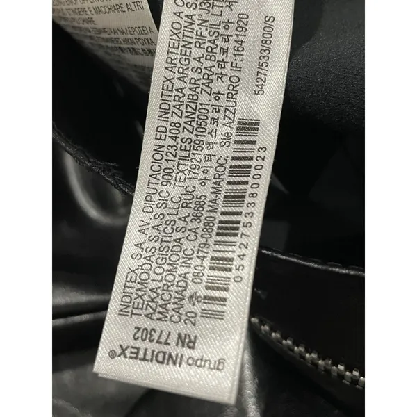 ZARA Bloggers Fave Black Faux Leather Pants Zipper Detail/Detachable Waist-Small - Image 9