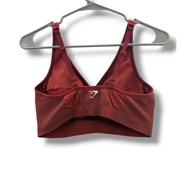 Gymshark Vital‎ Seamless 2.0 Sports Bra Womens Large Red Marl Racerback Gym - Image 2