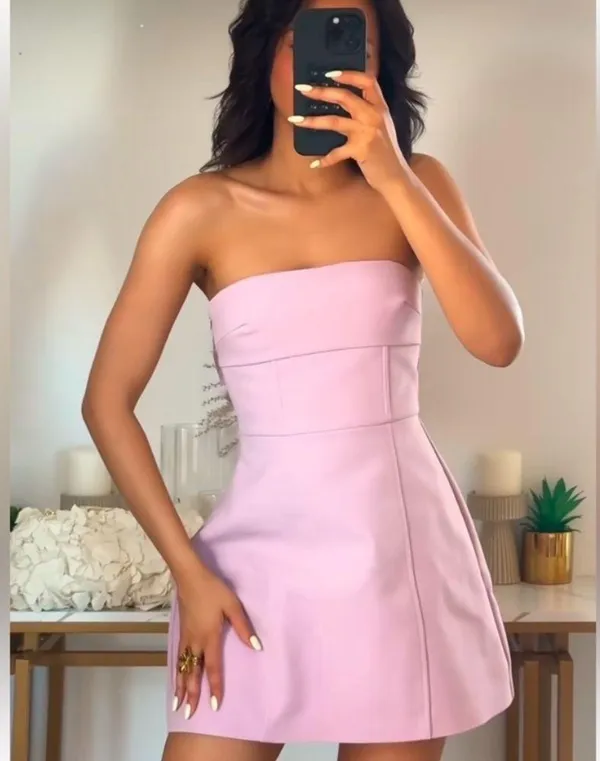 Zara Pink Mini Dress With Bow Back Style 4772/219 - Image 13