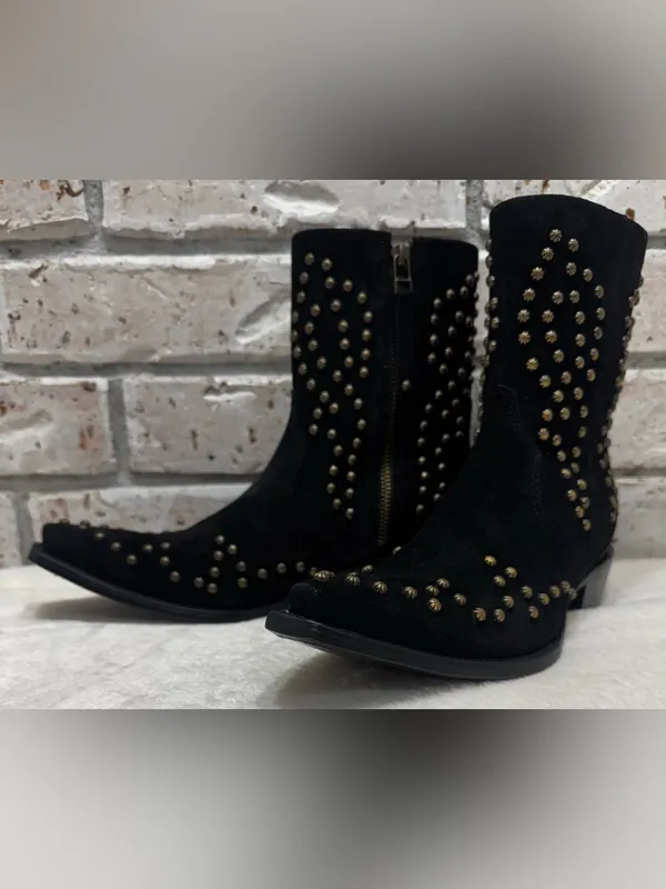 Ariat Siren X Toe Western Boot Black Suede Size 7 - Image 5