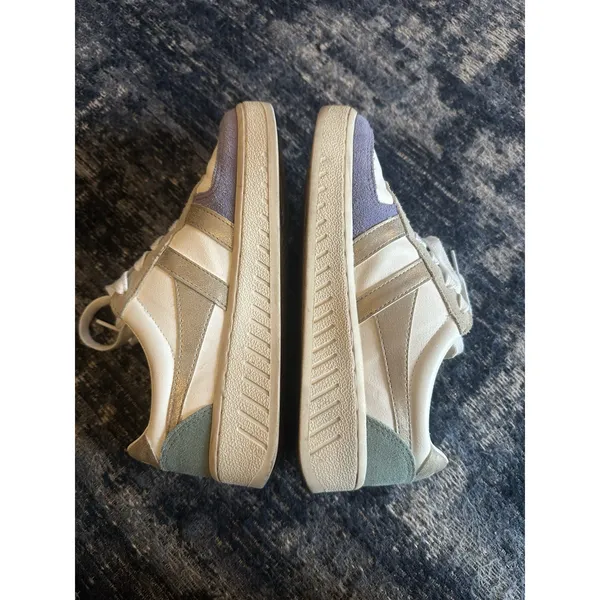 Gola Grandslam Quadrant Sneaker Off White/Lavender/Gold/Green Mist Women’s 6 EUC - Image 4