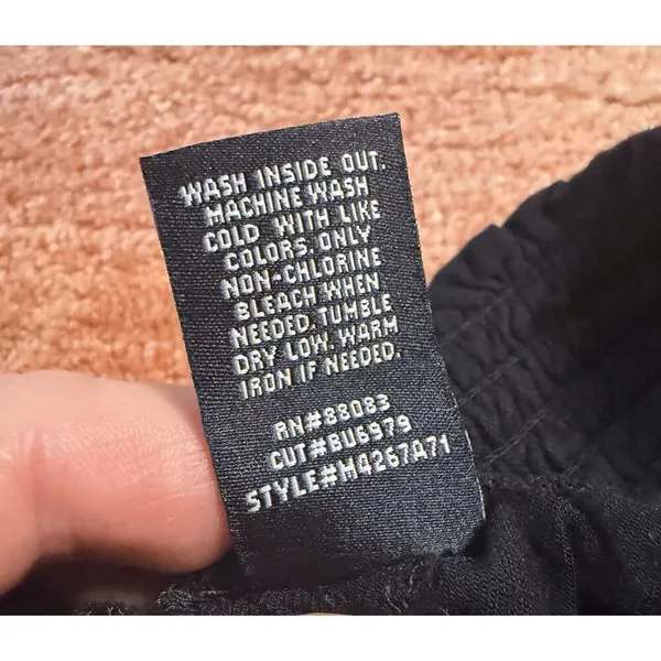 SoundStyle Black Harem Pants Size M Elastic Waist Drawstring Rayon Size M - Image 9