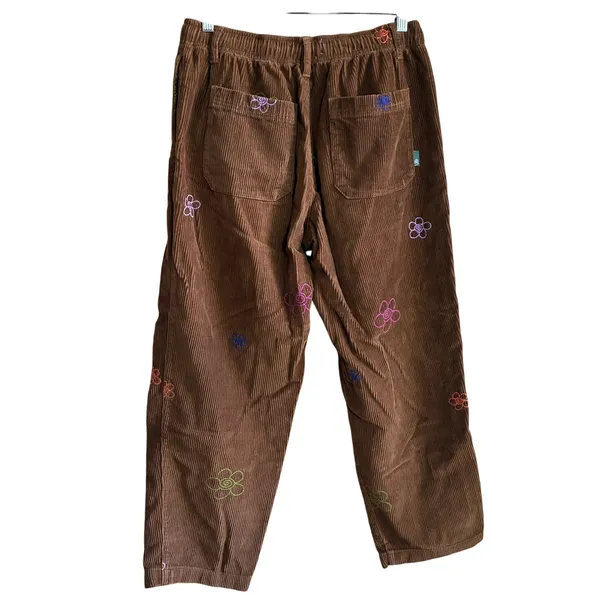 Urban Outfitters 70s BDG Embroidered Flower Corduroy Pants S Brown Womens Cotton - Image 4