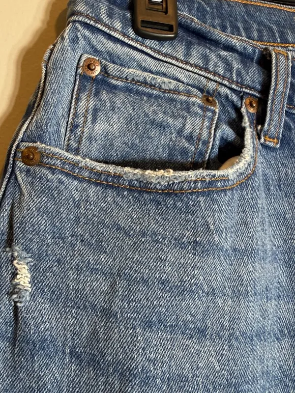 Abercrombie & Fitch Curve Love 90s Baggy Low Rise Denim Jeans Women's 25 0R Blue - Image 8