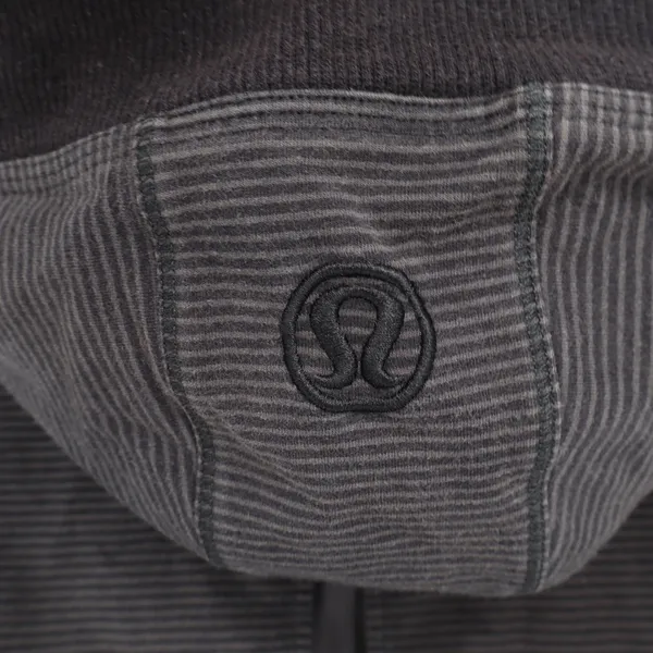 Lululemon Hoodie Womens S Scuba Full Zip Gray Black Micro Stripe Active - Image 3