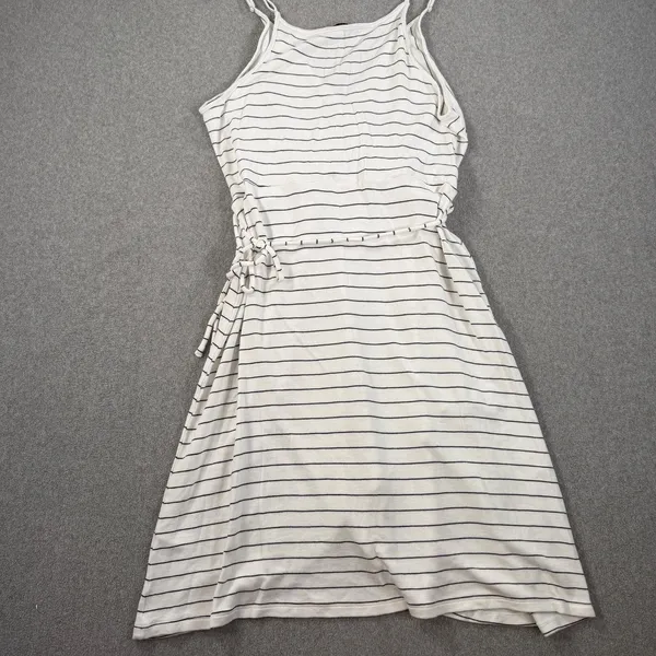 41 Hawthorn Stripe Wrap Dress Womens XXL V-Neck Spaghetti Strap White Black Knit - Image 9