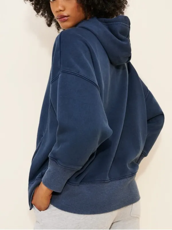 Free People Sprint To The Finish Hoodie Sweatshirt - Navy Blue - XS - Image 2