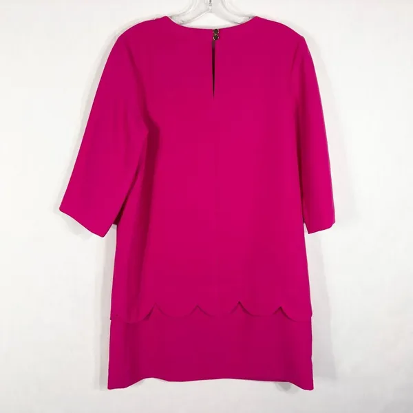 Kate Spade Size‎ 6 Dress Hot Pink Shift Mini Scalloped Crew Lined Keyhole 1352 - Image 2
