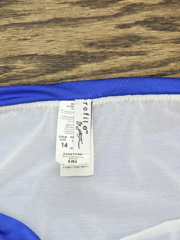 Profile By Gottex Side Shirred Bikini Bottom Swim E22091P55 Royal Blue 14 - Image 7