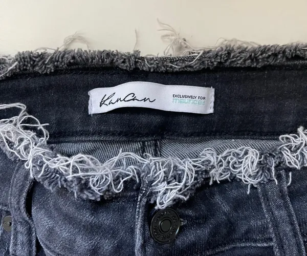 KanCan Charcoal Black High Rise Frayed Waist Skinny Jeans - Image 12