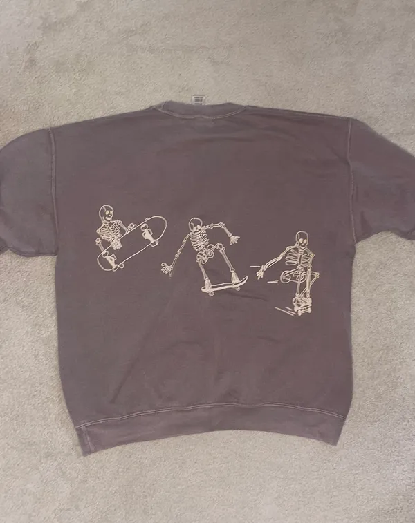 Urban Outfitters Project Social T Skateboard Skeletons Sweatshirt - Image 3