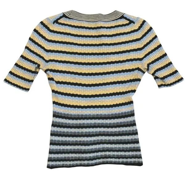 Theory Leenda‎ Striped 100% Wool Top Sz P Preppy Academia Quiet Luxury - Image 6